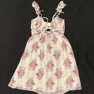 White floral mini dress/lingerie